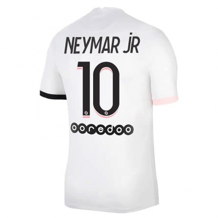 Férfi Labdarúgás Neymar #10 Fehér Rózsaszín Idegenbeli Jersey 2021/22 Mez Póló Ing