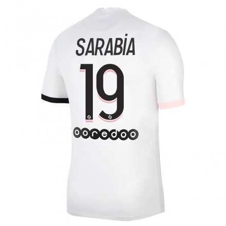 Férfi Labdarúgás Pablo Sarabia #19 Fehér Rózsaszín Idegenbeli Jersey 2021/22 Mez Póló Ing