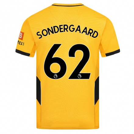 Férfi Labdarúgás Andreas Sondergaard #62 Sárga Hazai Jersey 2021/22 Mez Póló Ing