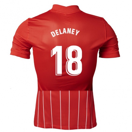 Férfi Labdarúgás Thomas Delaney #18 Sötét Vörös Idegenbeli Jersey 2021/22 Mez Póló Ing