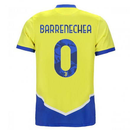 Férfi Labdarúgás Enzo Barrenechea #0 Kék Sárga Számú Jersey 2021/22 Mez Póló Ing