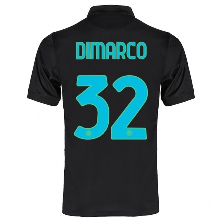 Férfi Labdarúgás Federico Dimarco #32 Fekete Számú Jersey 2021/22 Mez Póló Ing