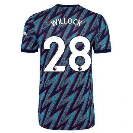 Férfi Labdarúgás Joe Willock #28 Kék Fekete Számú Jersey 2021/22 Mez Póló Ing