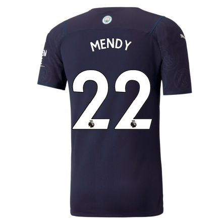 Férfi Labdarúgás Benjamin Mendy #22 Sötétkék Számú Jersey 2021/22 Mez Póló Ing