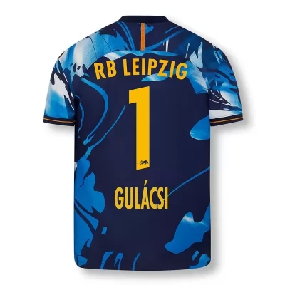 Férfi Labdarúgás Peter Gulacsi #1 UEFA Fehér Kék Mez 2020/21 Póló Ing