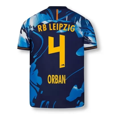 Férfi Labdarúgás Willi Orban #4 Uefa Fehér Kék Mez 2020/21 Póló Ing