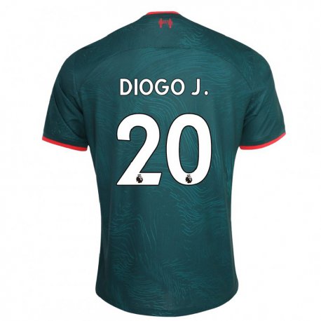 Kandiny Gyermek Diogo Jota #20 Sötétzöld Harmadik Számú Jersey 2022/23 Mez Póló Ing