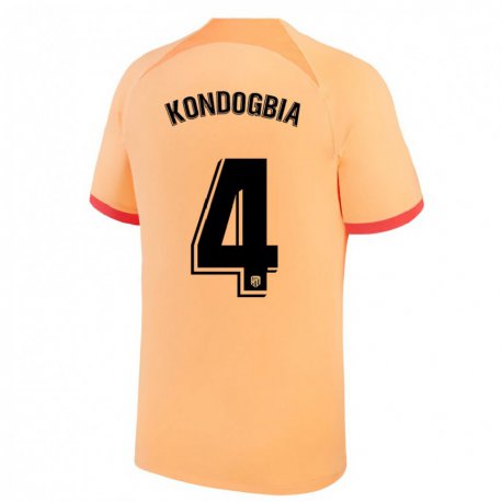 Kandiny Gyermek Geoffrey Kondogbia #4 Világos Narancs Harmadik Számú Jersey 2022/23 Mez Póló Ing