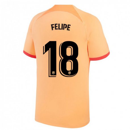 Kandiny Gyermek Felipe #18 Világos Narancs Harmadik Számú Jersey 2022/23 Mez Póló Ing