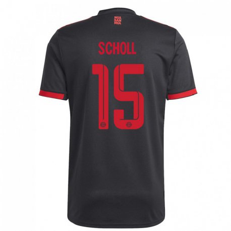 Kandiny Gyermek Paul Scholl #15 Fekete és Piros Harmadik Számú Jersey 2022/23 Mez Póló Ing