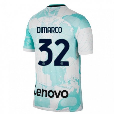Kandiny Férfi Federico Dimarco #32 Világoszöld Fehér Harmadik Számú Jersey 2022/23 Mez Póló Ing