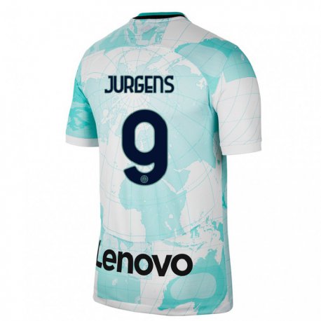 Kandiny Férfi Oliver Jurgens #9 Világoszöld Fehér Harmadik Számú Jersey 2022/23 Mez Póló Ing