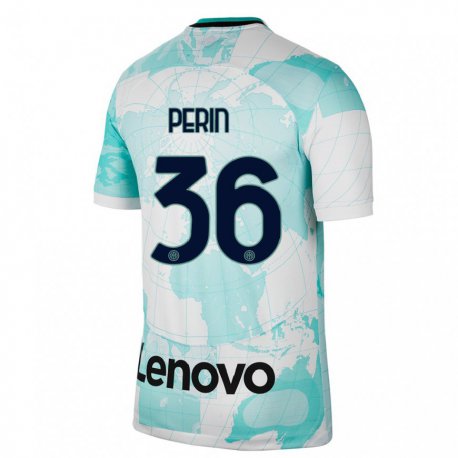 Kandiny Férfi Nicolo Perin #36 Világoszöld Fehér Harmadik Számú Jersey 2022/23 Mez Póló Ing