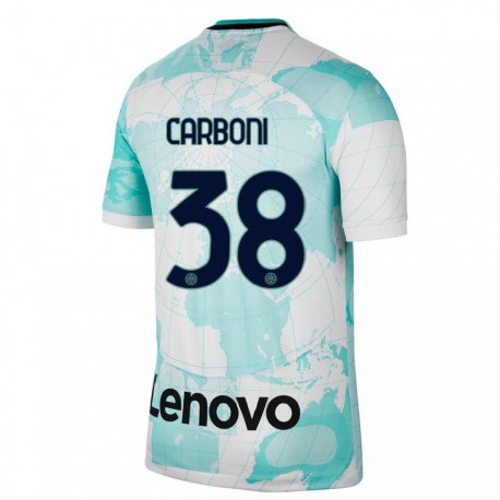 Kandiny Férfi Valentin Carboni #38 Világoszöld Fehér Harmadik Számú Jersey 2022/23 Mez Póló Ing