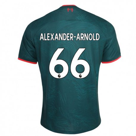 Kandiny Férfi Trent Alexander-arnold #66 Sötétzöld Harmadik Számú Jersey 2022/23 Mez Póló Ing
