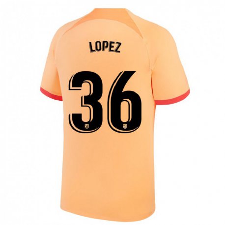Kandiny Férfi David Lopez #36 Világos Narancs Harmadik Számú Jersey 2022/23 Mez Póló Ing