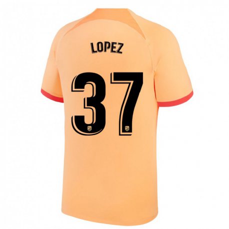 Kandiny Férfi Alex Lopez #37 Világos Narancs Harmadik Számú Jersey 2022/23 Mez Póló Ing