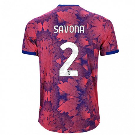Kandiny Férfi Nicolo Savona #2 Rózsa Piros Kék Harmadik Számú Jersey 2022/23 Mez Póló Ing