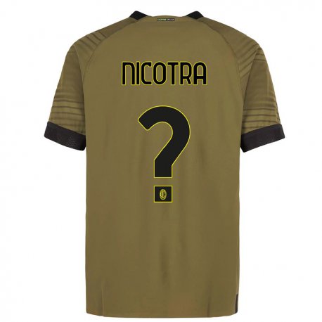 Kandiny Férfi Riccardo Nicotra #0 Sötétzöld Fekete Harmadik Számú Jersey 2022/23 Mez Póló Ing