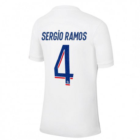 Kandiny Férfi Sergio Ramos #4 Fehér Kék Harmadik Számú Jersey 2022/23 Mez Póló Ing