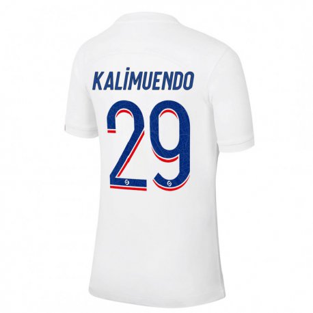 Kandiny Férfi Arnaud Kalimuendo #29 Fehér Kék Harmadik Számú Jersey 2022/23 Mez Póló Ing