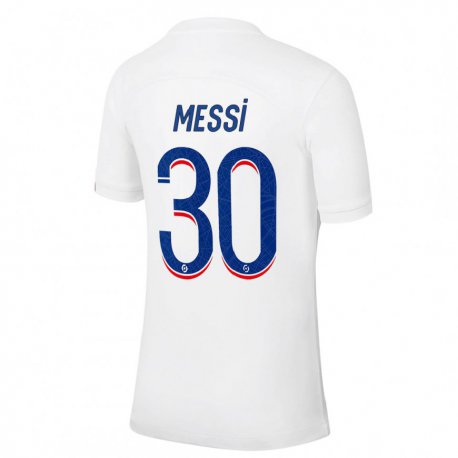 Kandiny Férfi Lionel Messi #30 Fehér Kék Harmadik Számú Jersey 2022/23 Mez Póló Ing