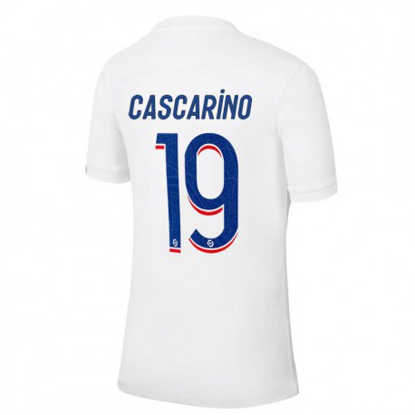 Kandiny Férfi Estelle Cascarino #19 Fehér Kék Harmadik Számú Jersey 2022/23 Mez Póló Ing