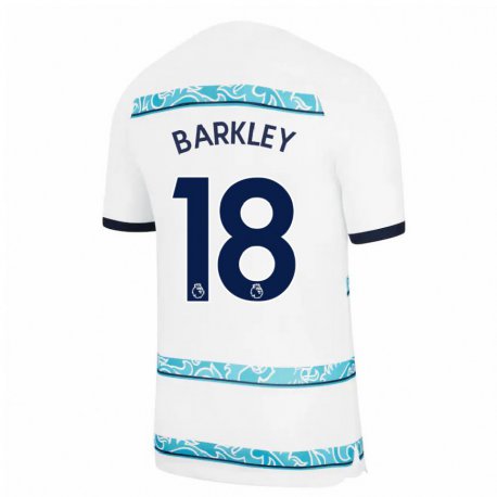 Kandiny Női Ross Barkley #18 Fehér Világoskék Harmadik Számú Jersey 2022/23 Mez Póló Ing