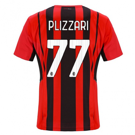 Női Labdarúgás Alessandro Plizzari #77 Piros Fekete Hazai Jersey 2021/22 Mez Póló Ing