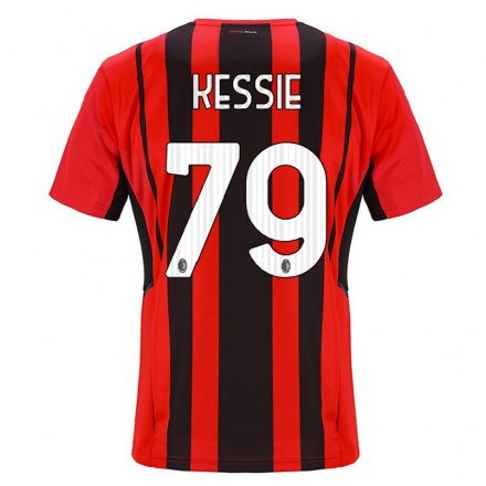 Női Labdarúgás Franck Kessie #79 Piros Fekete Hazai Jersey 2021/22 Mez Póló Ing