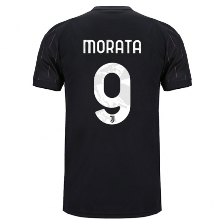 Női Labdarúgás Alvaro Morata #9 Fekete Idegenbeli Jersey 2021/22 Mez Póló Ing