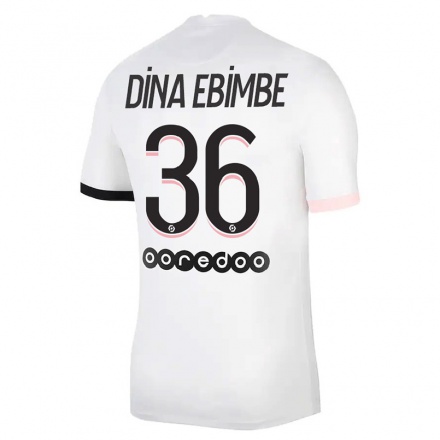 Női Labdarúgás Junior Dina Ebimbe #36 Fehér Rózsaszín Idegenbeli Jersey 2021/22 Mez Póló Ing