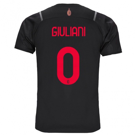 Női Labdarúgás Laura Giuliani #0 Fekete Számú Jersey 2021/22 Mez Póló Ing