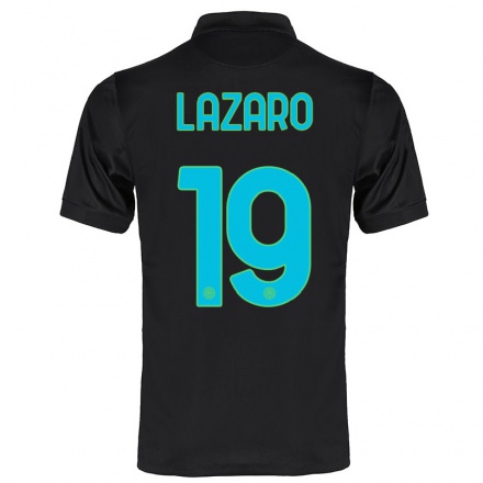 Női Labdarúgás Valentino Lazaro #19 Fekete Számú Jersey 2021/22 Mez Póló Ing