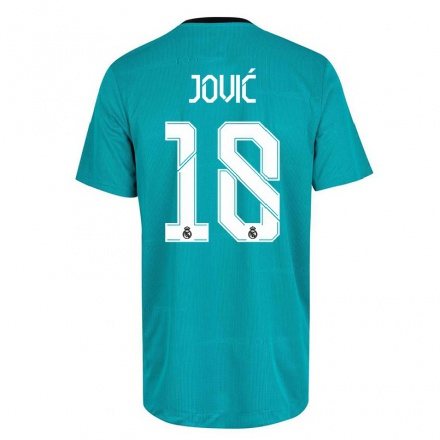 Női Labdarúgás Luka Jovic #18 Világos Zöld Számú Jersey 2021/22 Mez Póló Ing