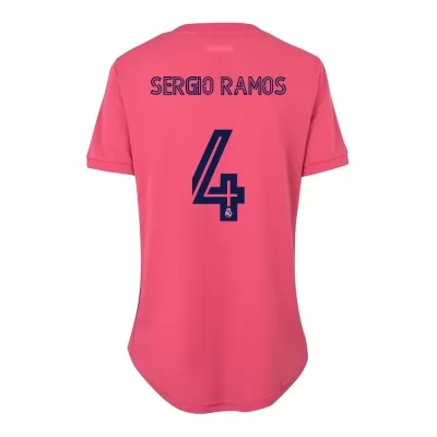 Női Labdarúgás Sergio Ramos #4 Idegenbeli Rózsaszín Mez 2020/21 Póló Ing