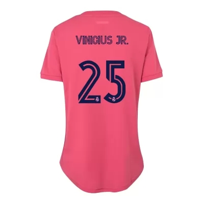 Női Labdarúgás Vinicius Junior #25 Idegenbeli Rózsaszín Mez 2020/21 Póló Ing